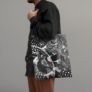 Toryu Mon black-Tote Bags