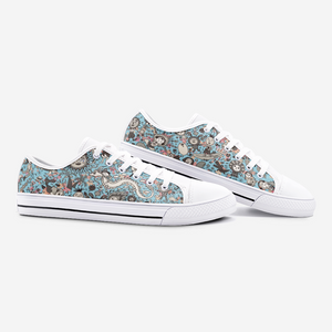 Unknown World in Blue -Low Top Canvas Shoes