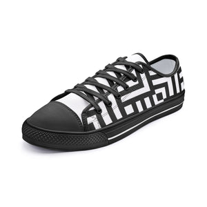 Square Chevron Mono -Low Top Canvas Shoes