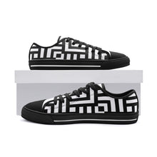 Load image into Gallery viewer, Square Chevron Mono -Low Top Canvas Shoes
