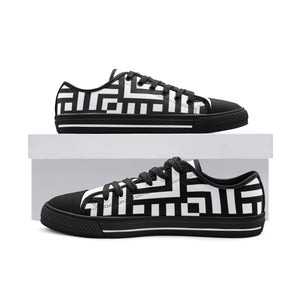 Square Chevron Mono -Low Top Canvas Shoes