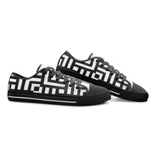 Load image into Gallery viewer, Square Chevron Mono -Low Top Canvas Shoes
