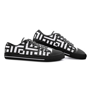 Square Chevron Mono -Low Top Canvas Shoes