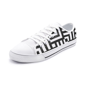 Square Chevron Mono -Low Top Canvas Shoes