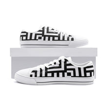 Load image into Gallery viewer, Square Chevron Mono -Low Top Canvas Shoes
