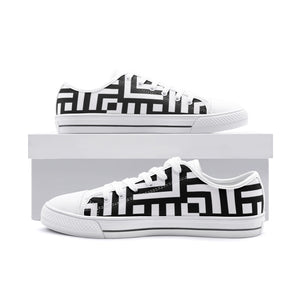 Square Chevron Mono -Low Top Canvas Shoes