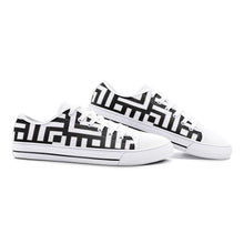 Load image into Gallery viewer, Square Chevron Mono -Low Top Canvas Shoes
