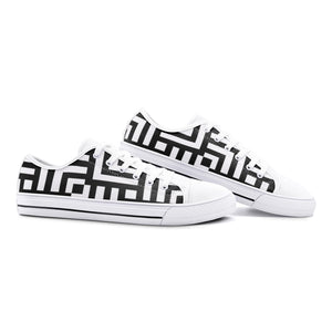 Square Chevron Mono -Low Top Canvas Shoes