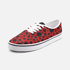 Red with Black dots -Low Cut Loafer Shoes