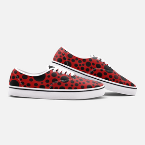 Red with Black dots -Low Cut Loafer Shoes