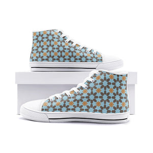 New York memories in Antique Blue -High Top Canvas Shoes