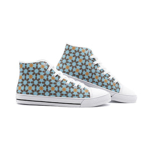 New York memories in Antique Blue -High Top Canvas Shoes