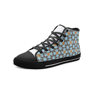 New York memories in Antique Blue -High Top Canvas Shoes