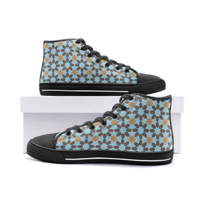 New York memories in Antique Blue -High Top Canvas Shoes