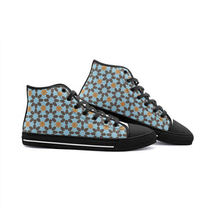 New York memories in Antique Blue -High Top Canvas Shoes