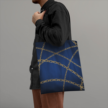 Load image into Gallery viewer, Blue chain -Tote Bags
