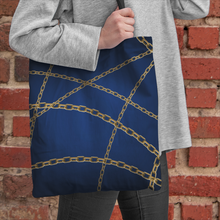 Load image into Gallery viewer, Blue chain -Tote Bags
