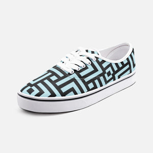 Square Chevron Blue -Low Cut Loafer Shoes