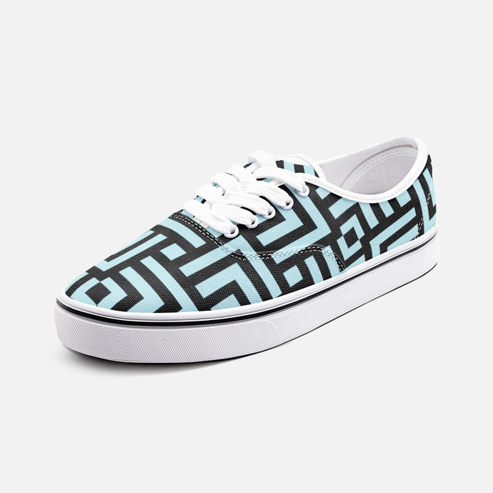 Square Chevron Blue -Low Cut Loafer Shoes