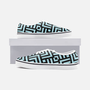 Square Chevron Blue -Low Cut Loafer Shoes