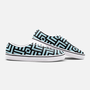 Square Chevron Blue -Low Cut Loafer Shoes