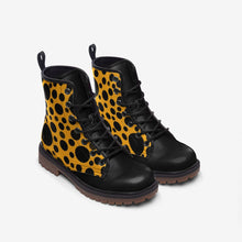 Load image into Gallery viewer, Yellow with Black dots -Casual Leather Lightweight boots MT
