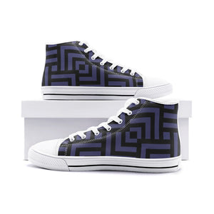 Square Chevron Shark Skin -High Top Canvas Shoes