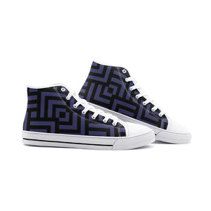 Square Chevron Shark Skin -High Top Canvas Shoes