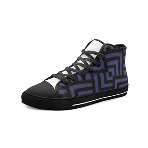 Square Chevron Shark Skin -High Top Canvas Shoes