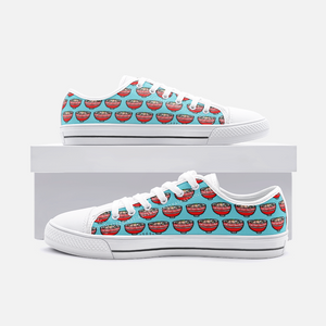 Ramen Pig in Blue -Low Top Canvas Sneakers