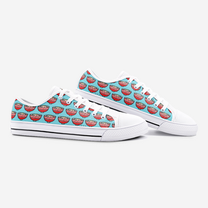 Ramen Pig in Blue -Low Top Canvas Sneakers