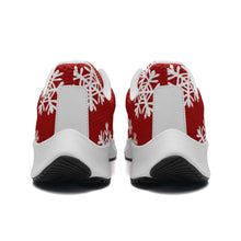 Load image into Gallery viewer, Snow flakes on Red -Unisex Mesh Tech Performance Running Shoes
